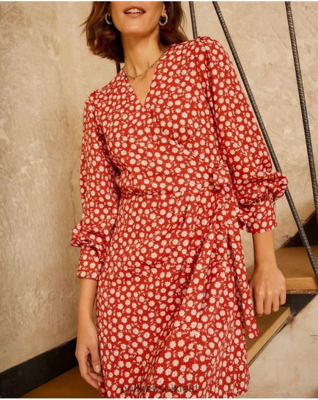 Polin et moi Lala Cross-Over-S-Kleid HT8R119 Kleidung Rot