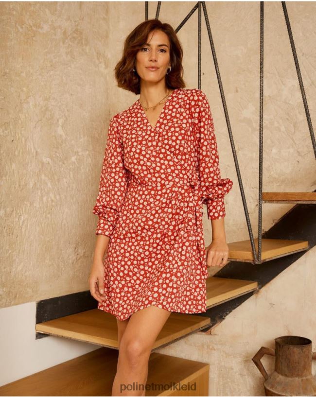 Polin et moi Lala Cross-Over-S-Kleid HT8R119 Kleidung Rot