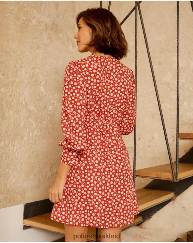 Polin et moi Lala Cross-Over-S-Kleid HT8R119 Kleidung Rot