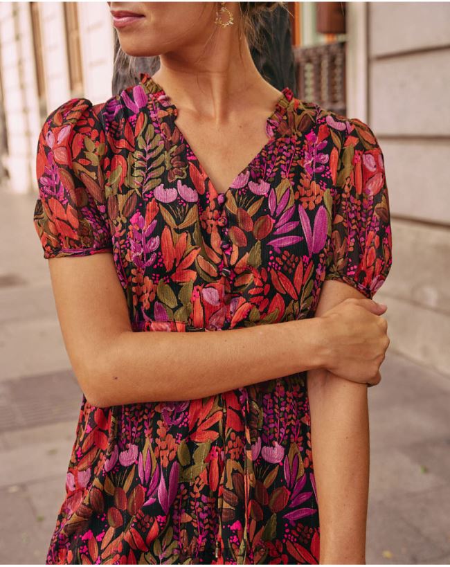 Polin et moi Maitane fließendes Kleid HT8R73 Kleidung braun