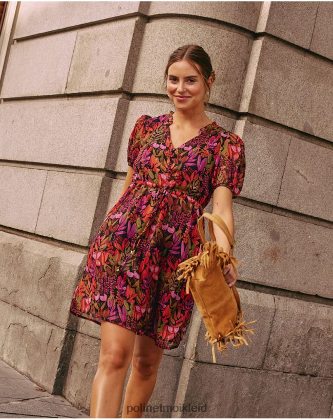 Polin et moi Maitane fließendes Kleid HT8R73 Kleidung braun