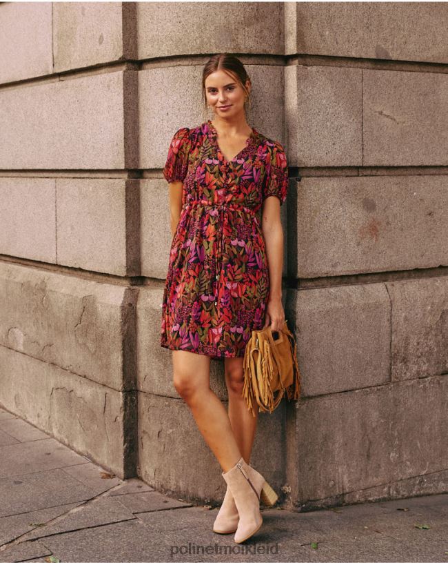 Polin et moi Maitane fließendes Kleid HT8R73 Kleidung braun