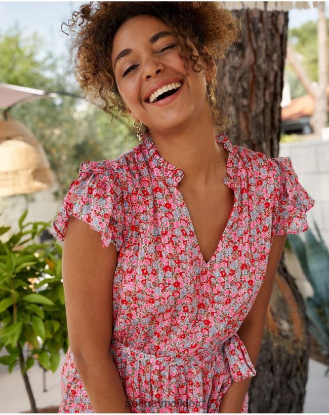 Polin et moi Saray Blumenkleid HT8R20 Kleidung Fuchsie