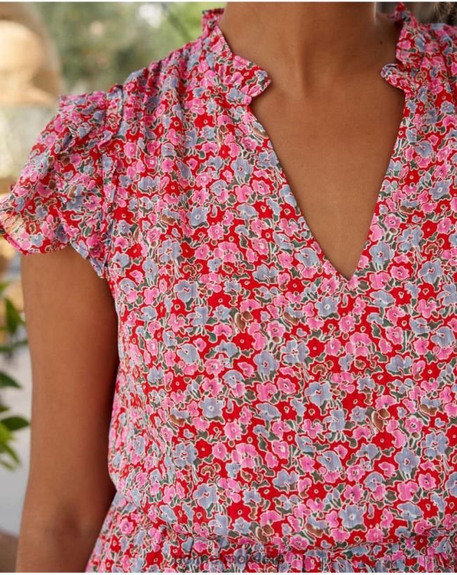 Polin et moi Saray Blumenkleid HT8R20 Kleidung Fuchsie