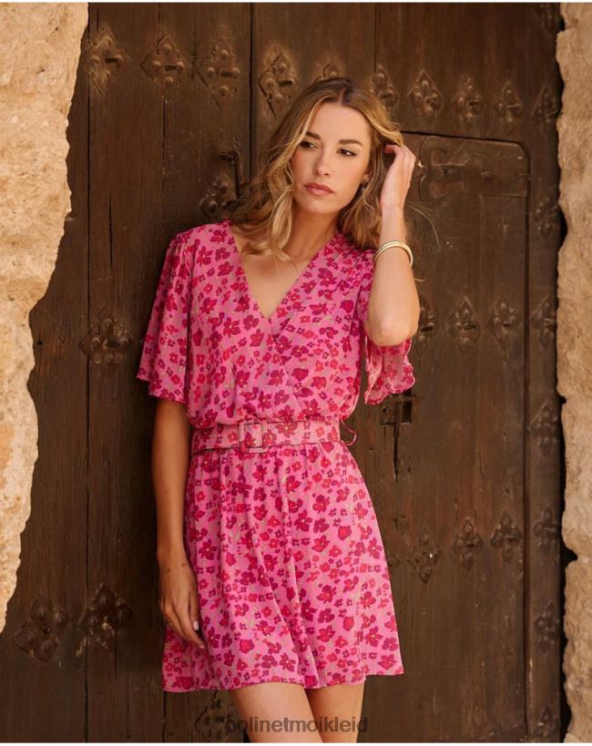 Polin et moi kurzes Kleid Afrika HT8R72 Kleidung Himbeere