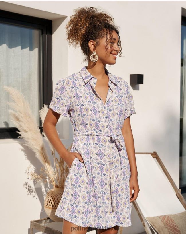 Polin et moi schlichtes kurzes Kleid HT8R43 Kleidung lila