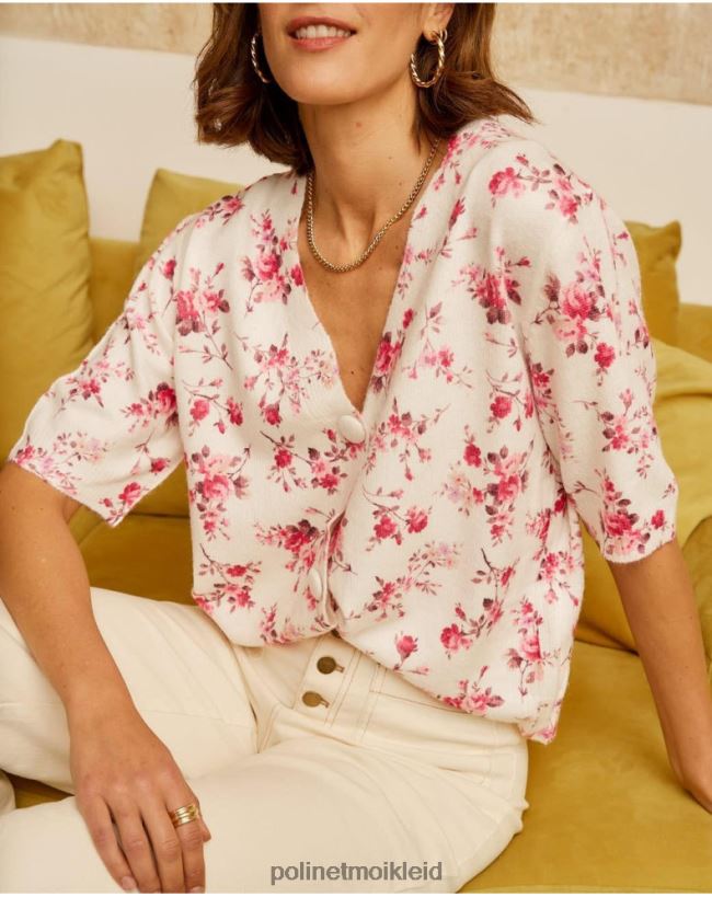 Polin et moi Famara-Cardigan mit Blumenmuster HT8R352 Kleidung Rose