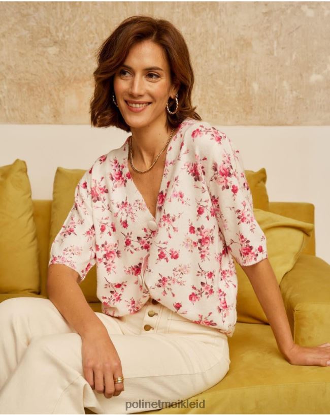 Polin et moi Famara-Cardigan mit Blumenmuster HT8R352 Kleidung Rose