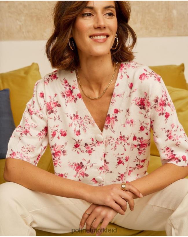 Polin et moi Famara-Cardigan mit Blumenmuster HT8R352 Kleidung Rose