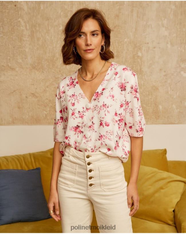 Polin et moi Famara-Cardigan mit Blumenmuster HT8R352 Kleidung Rose