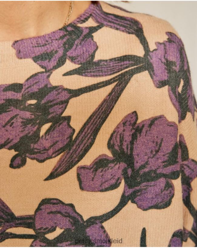 Polin et moi Pullover Blumen Fiore HT8R360 Kleidung lila