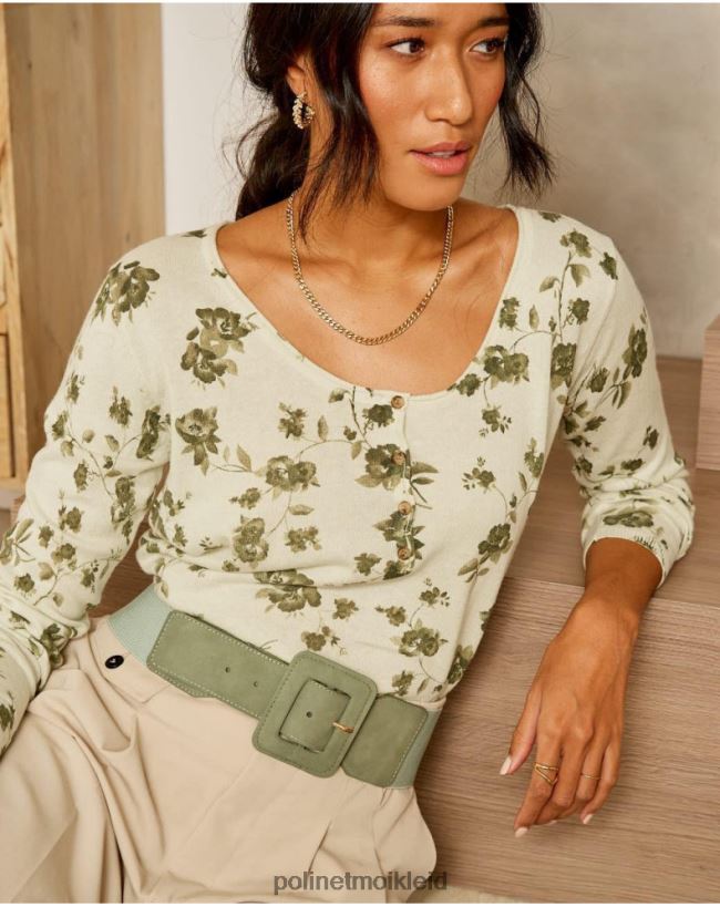 Polin et moi Pullover Blumen Ätna HT8R349 Kleidung kaki