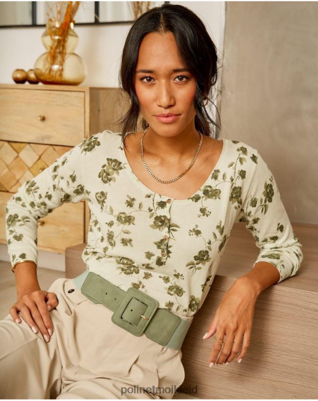 Polin et moi Pullover Blumen Ätna HT8R349 Kleidung kaki