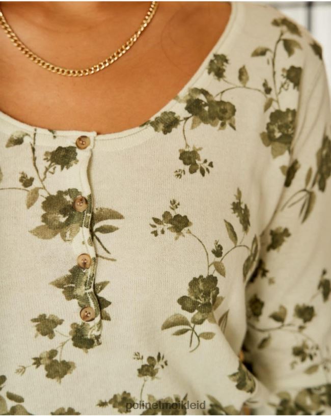 Polin et moi Pullover Blumen Ätna HT8R349 Kleidung kaki