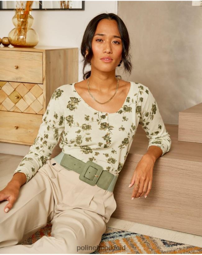 Polin et moi Pullover Blumen Ätna HT8R349 Kleidung kaki