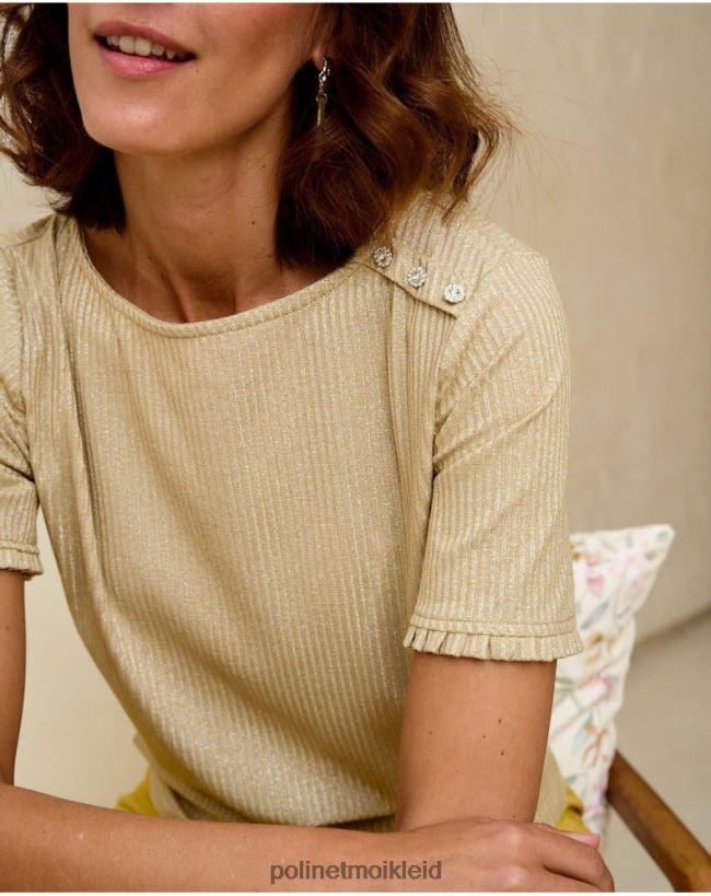 Polin et moi Pullover Simonne Knoten HT8R343 Kleidung Gold/Platin