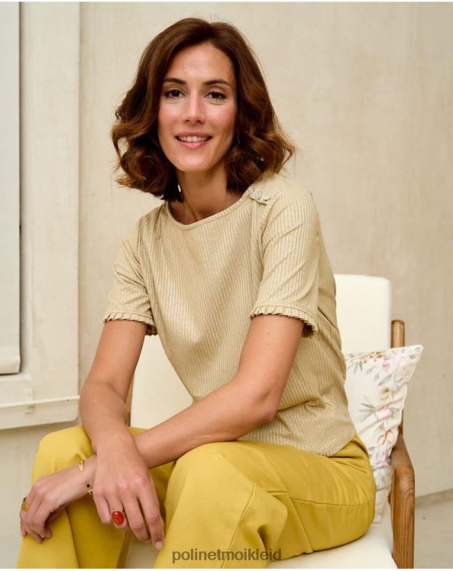 Polin et moi Pullover Simonne Knoten HT8R343 Kleidung Gold/Platin