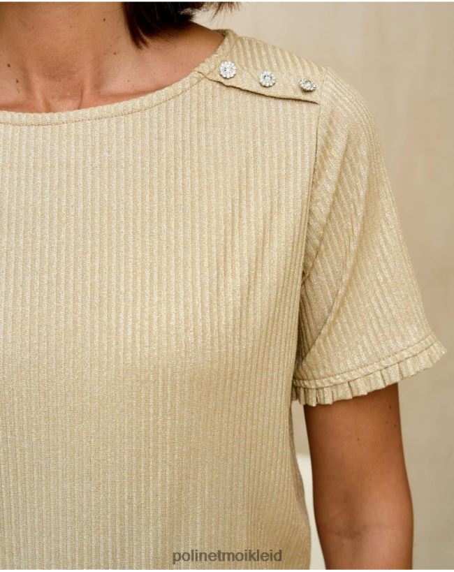 Polin et moi Pullover Simonne Knoten HT8R343 Kleidung Gold/Platin