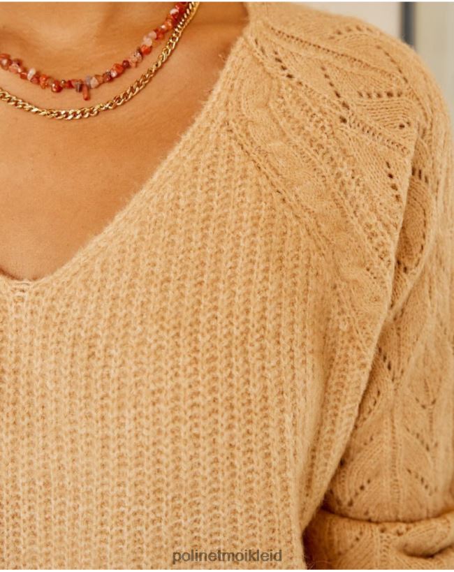 Polin et moi Pullover Standard-Spikes HT8R355 Kleidung Kamel