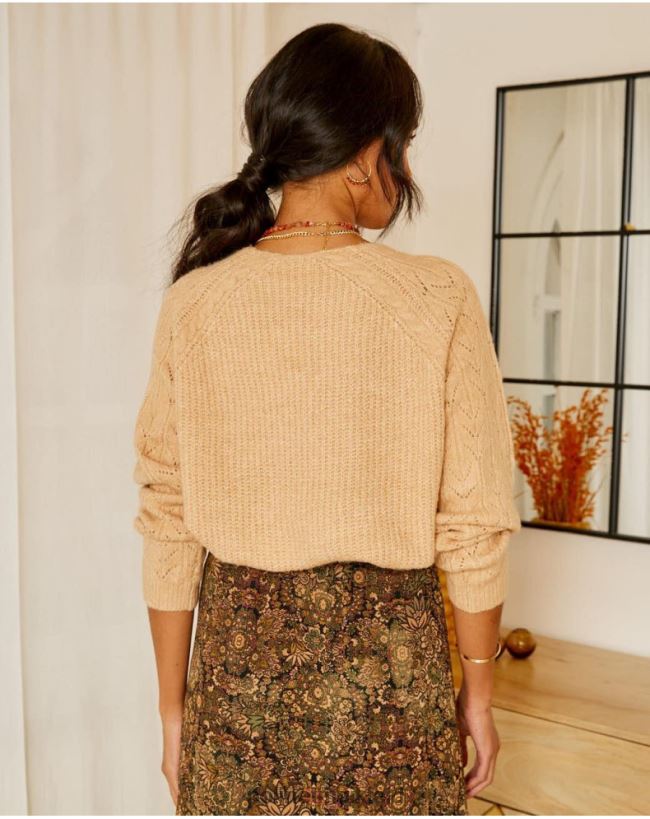 Polin et moi Pullover Standard-Spikes HT8R355 Kleidung Kamel