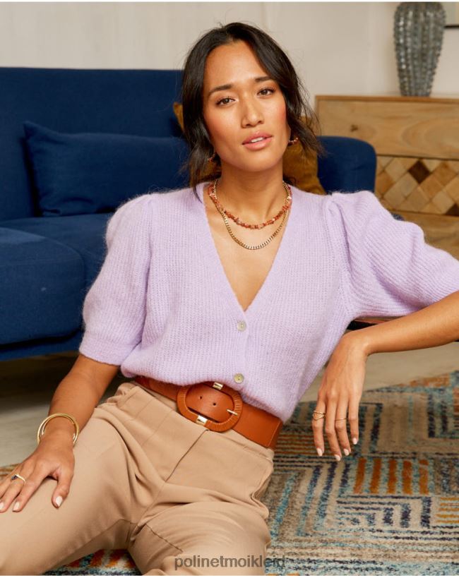 Polin et moi Strickjacke Clarisa Point HT8R351 Kleidung lila