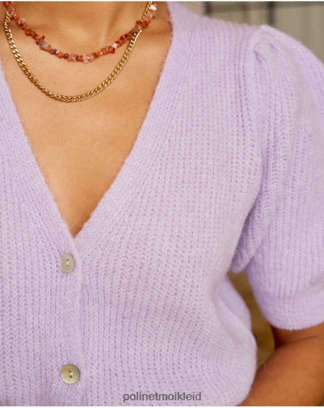 Polin et moi Strickjacke Clarisa Point HT8R351 Kleidung lila