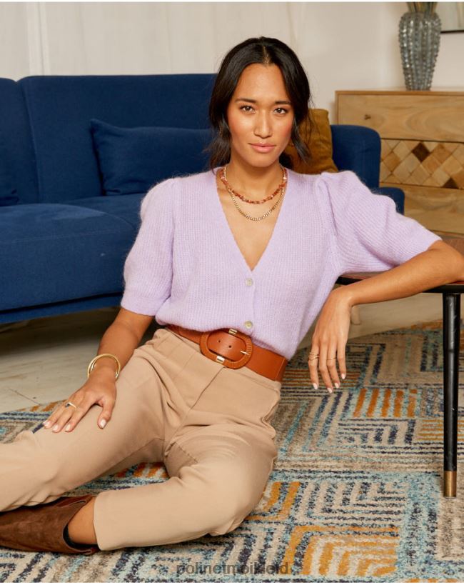 Polin et moi Strickjacke Clarisa Point HT8R351 Kleidung lila