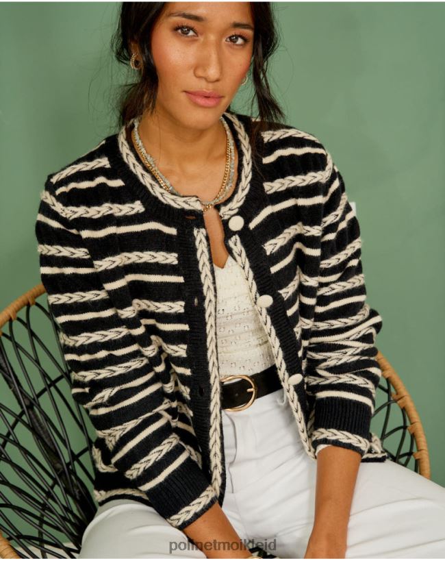 Polin et moi Strickjacke Spikes Mara HT8R359 Kleidung Schwarz