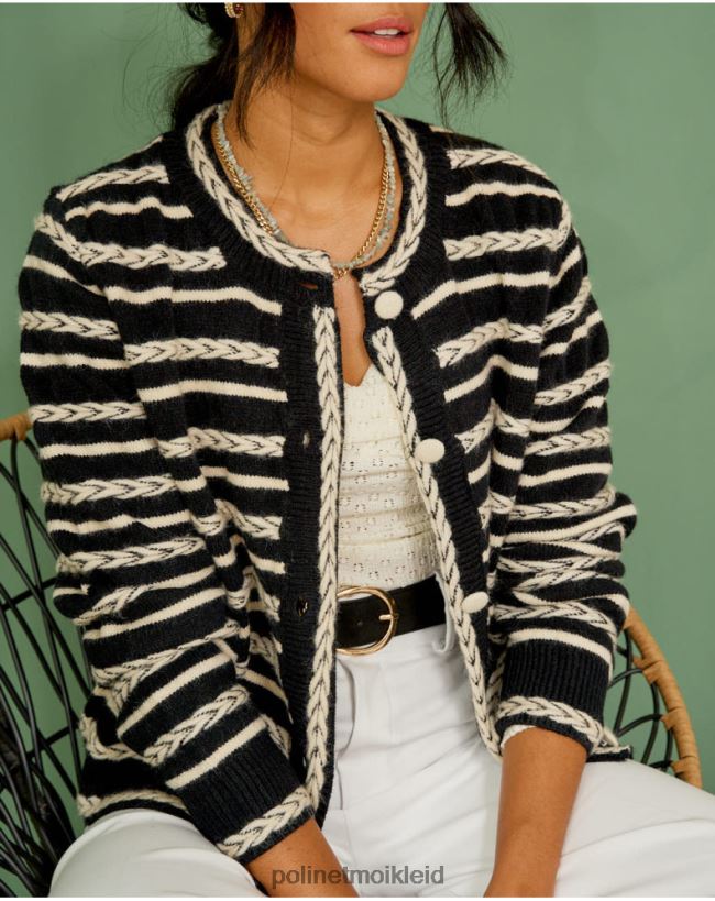 Polin et moi Strickjacke Spikes Mara HT8R359 Kleidung Schwarz