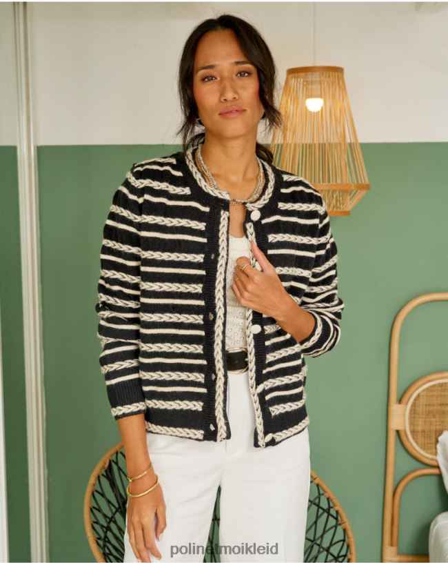 Polin et moi Strickjacke Spikes Mara HT8R359 Kleidung Schwarz