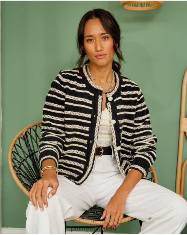 Polin et moi Strickjacke Spikes Mara HT8R359 Kleidung Schwarz