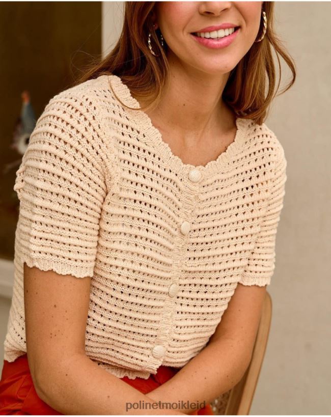 Polin et moi Strickjacke gestrickt HT8R353 Kleidung Beige