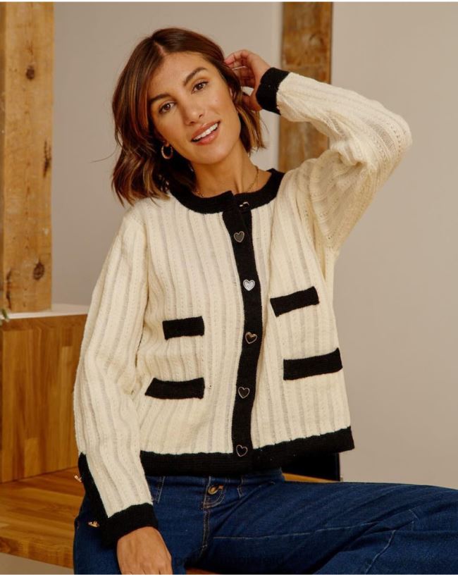 Polin et moi Strickjacke mit Knöpfen Davinia HT8R358 Kleidung roh