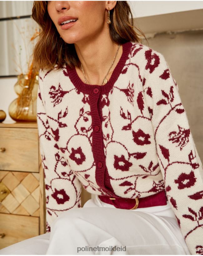 Polin et moi Strickjacke mit Sofia-Stempel HT8R357 Kleidung roh