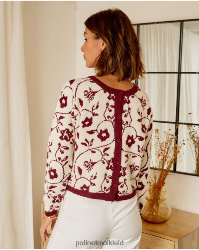 Polin et moi Strickjacke mit Sofia-Stempel HT8R357 Kleidung roh