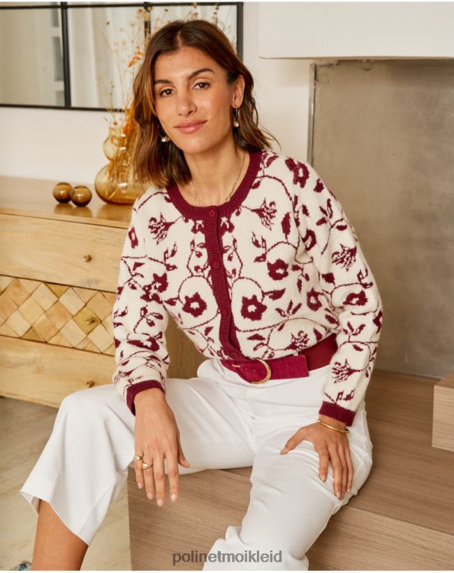 Polin et moi Strickjacke mit Sofia-Stempel HT8R357 Kleidung roh