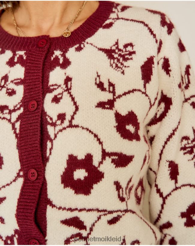 Polin et moi Strickjacke mit Sofia-Stempel HT8R357 Kleidung roh