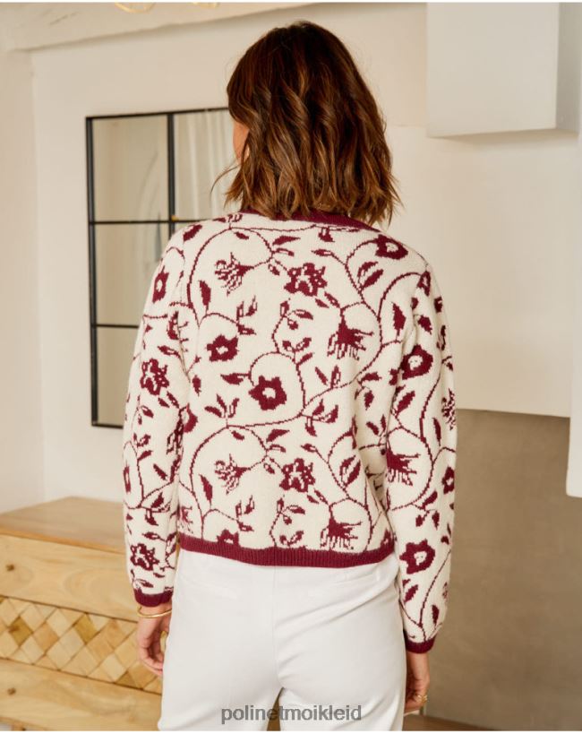 Polin et moi Strickjacke mit Sofia-Stempel HT8R357 Kleidung roh