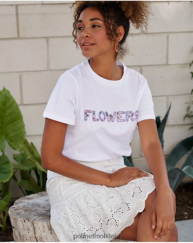 Polin et moi Blumen-Bela-T-Shirt HT8R250 Kleidung Weiß
