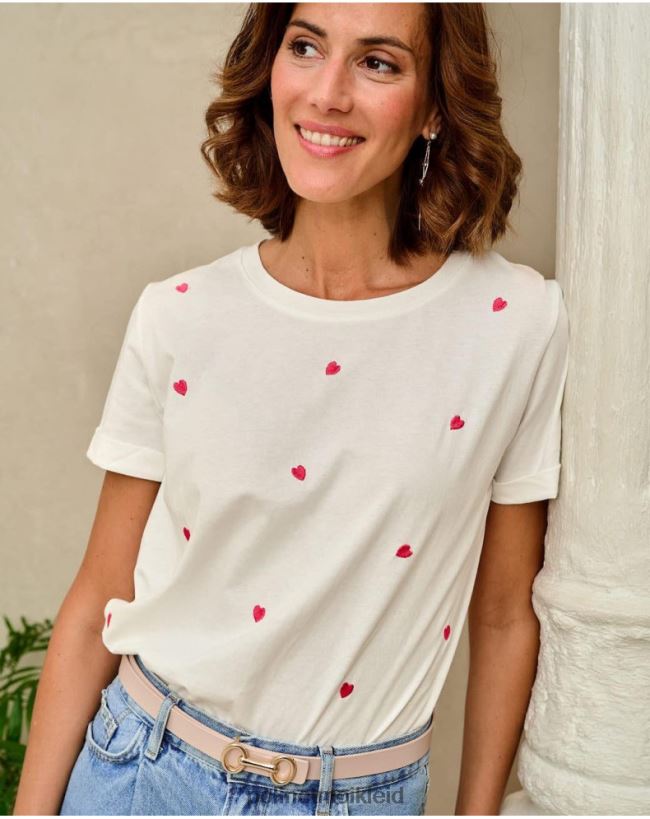 Polin et moi Idoya-Herzen-T-Shirt HT8R282 Kleidung Weiß