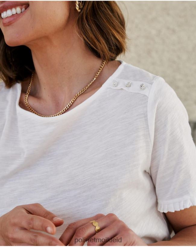 Polin et moi Knot Cher T-Shirt HT8R263 Kleidung Weiß