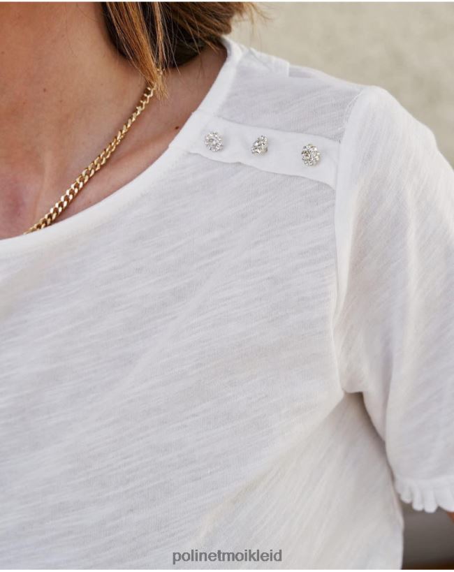 Polin et moi Knot Cher T-Shirt HT8R263 Kleidung Weiß