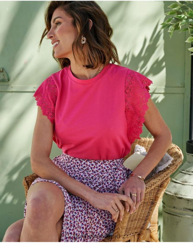 Polin et moi Oberteil mit Rüschen, Sissi HT8R275 Kleidung Fuchsie