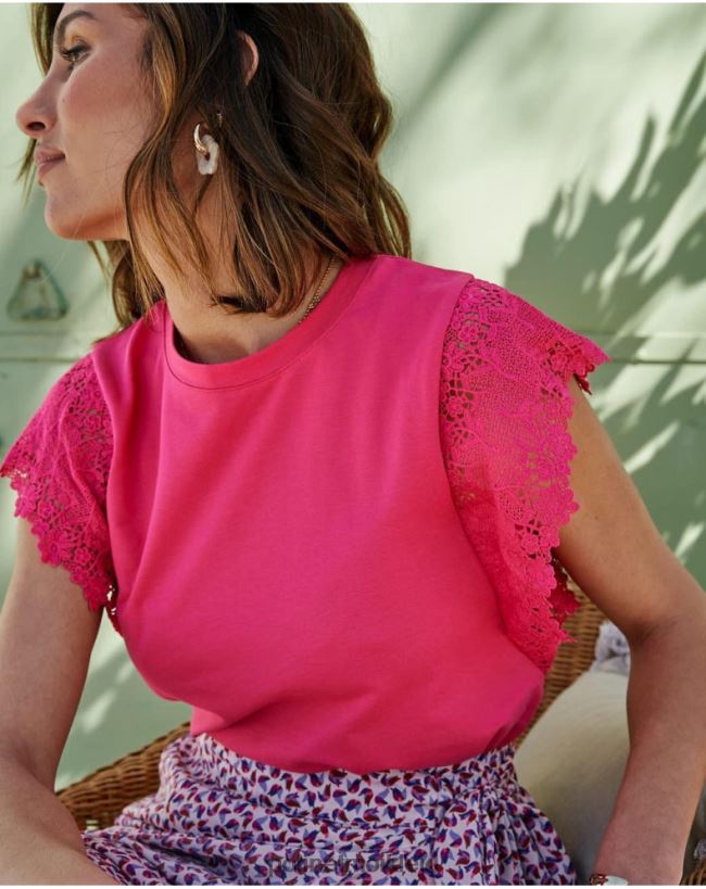 Polin et moi Oberteil mit Rüschen, Sissi HT8R275 Kleidung Fuchsie