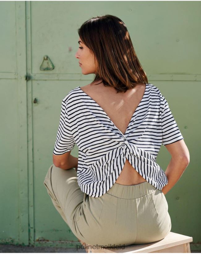 Polin et moi Paty-Streifen-T-Shirt HT8R259 Kleidung Marine