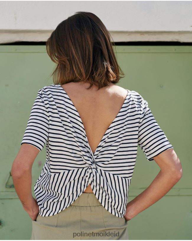 Polin et moi Paty-Streifen-T-Shirt HT8R259 Kleidung Marine