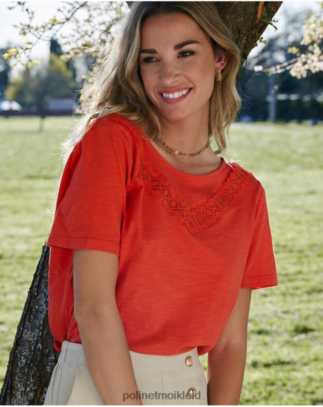 Polin et moi Paty-T-Shirt HT8R278 Kleidung Koralle