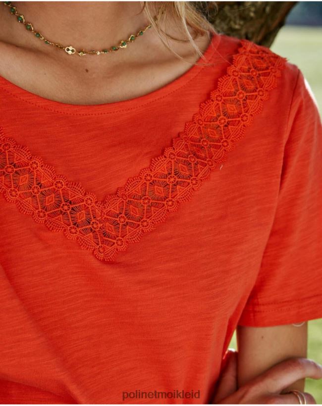 Polin et moi Paty-T-Shirt HT8R278 Kleidung Koralle