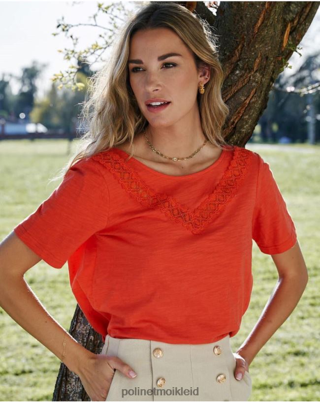 Polin et moi Paty-T-Shirt HT8R278 Kleidung Koralle