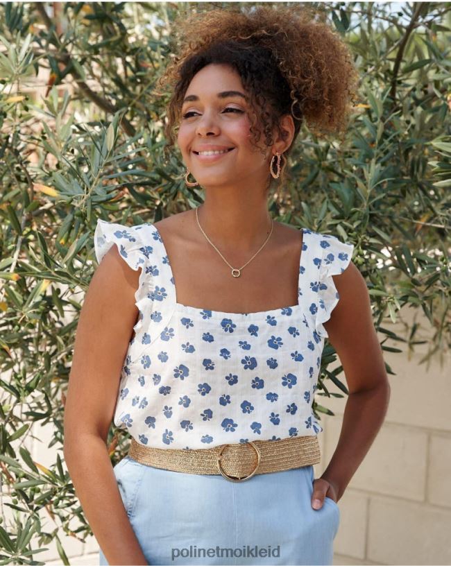 Polin et moi Spitzenblüten Selen HT8R244 Kleidung Denim